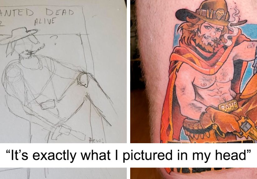 Artists Share What Sketches They Got From Their Clients Vs. What They Delivered And People Love Seeing The Comparison