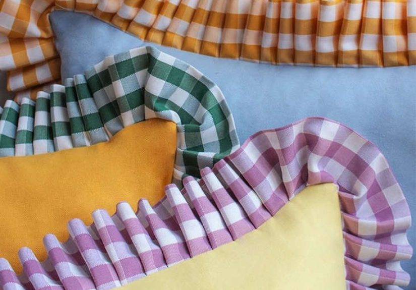 Gingham Ruffle Cushions