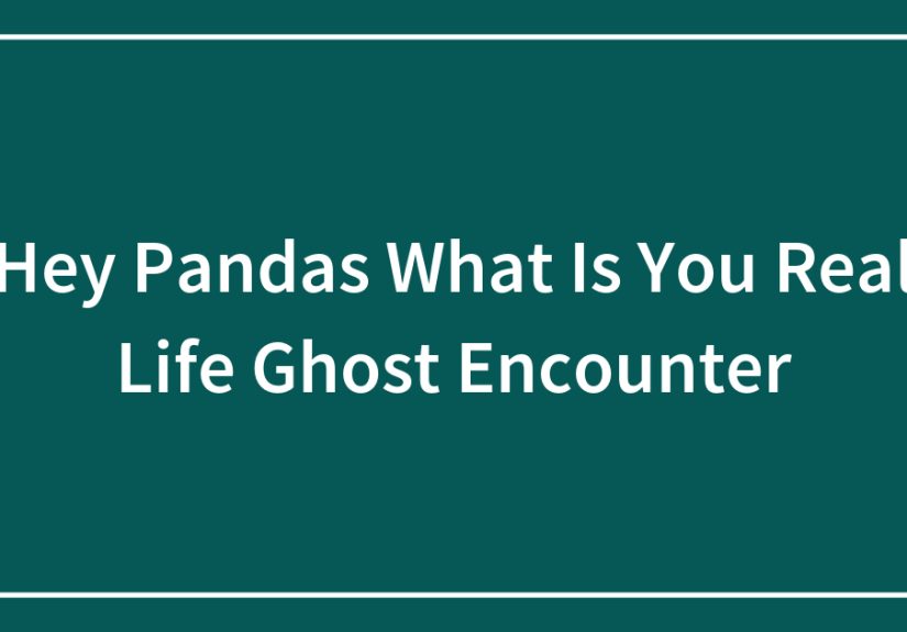 Hey Pandas What Is You Real Life Ghost Encounter