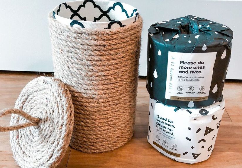 How to Recycle Packaging to Make a DIY Rope Basket Container