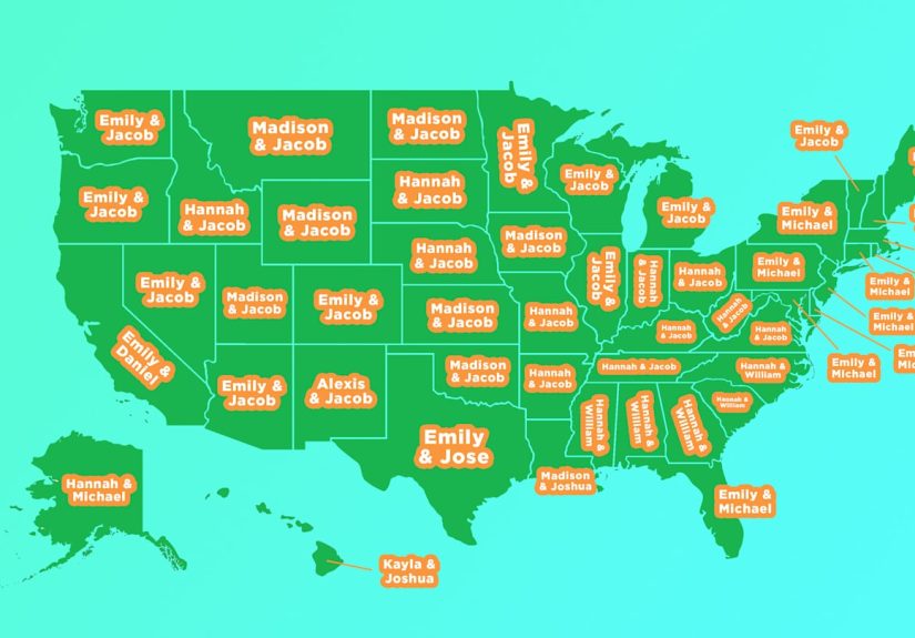 Mapped: Each State’s Most Popular Baby Names From 25 Years Ago