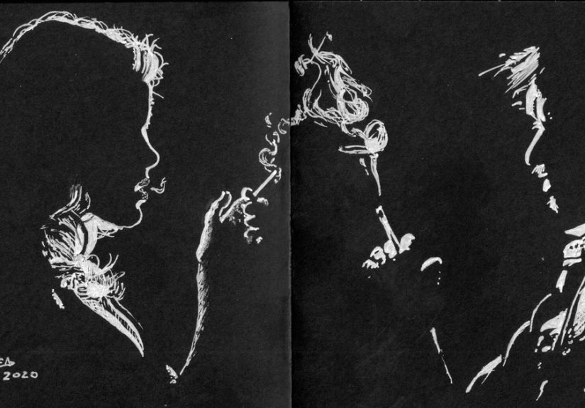 My Daughter Got Me A Black Sketchbook A Couple Of Months Ago, Here Are 47 White Pen Drawings That I Made