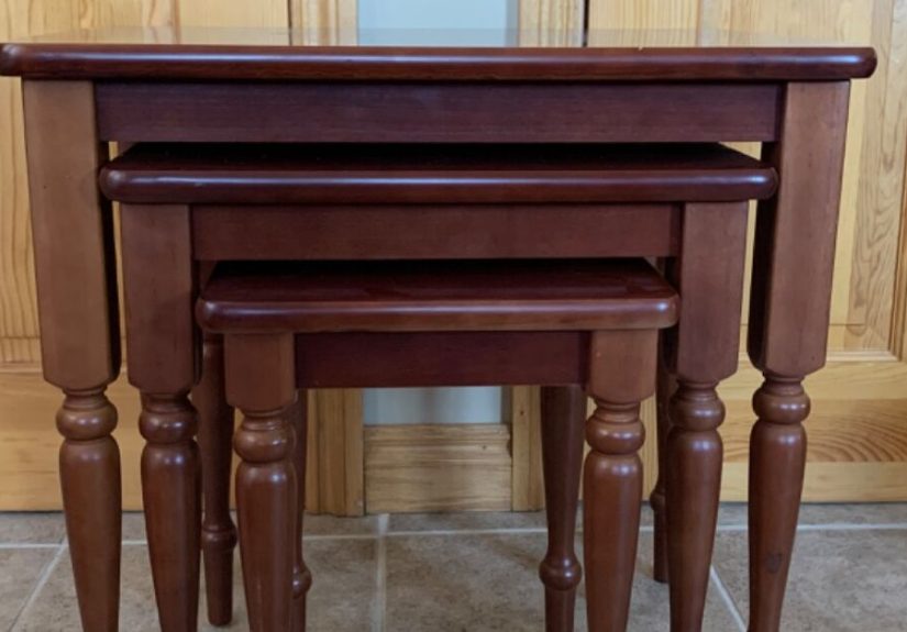 Nesting Table Makeover Idea Farmhouse DIY