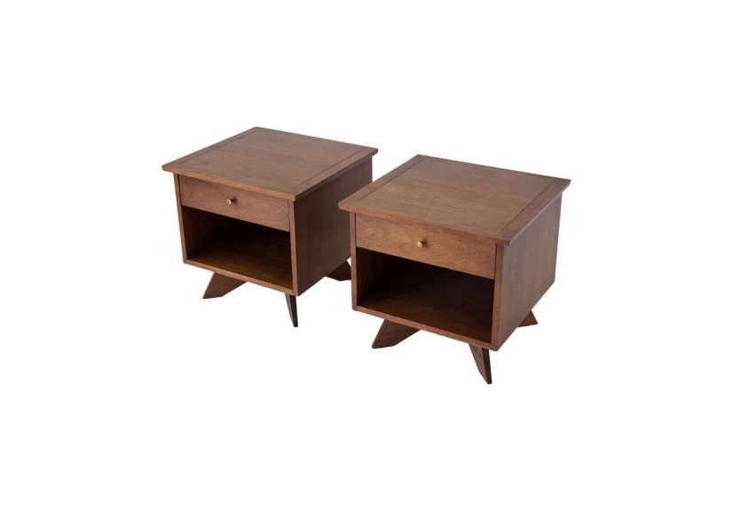 Pair of Nakashima Widdicomb "Origins" Walnut Nightstands