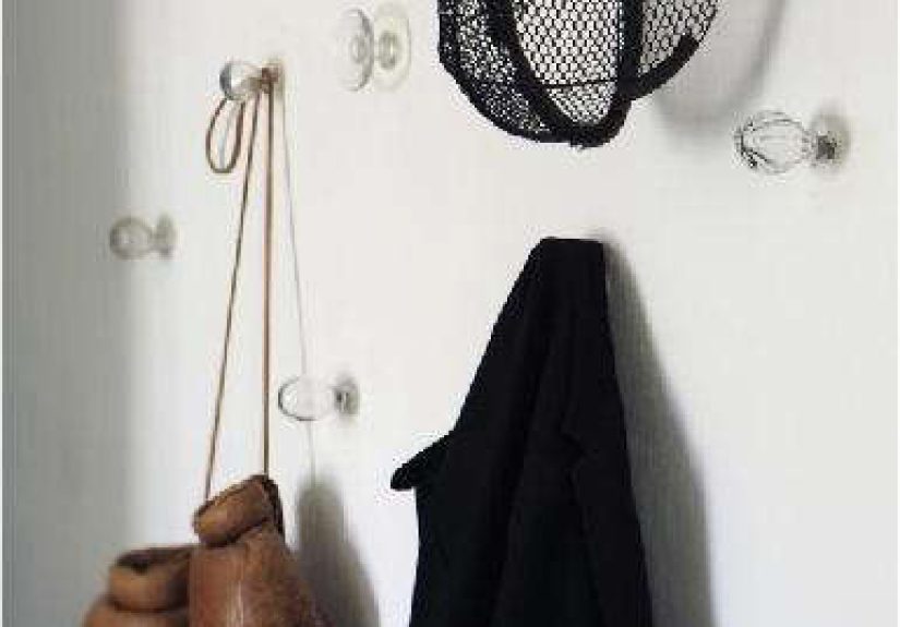 Storage: Glass Knobs as Clothing Hooks