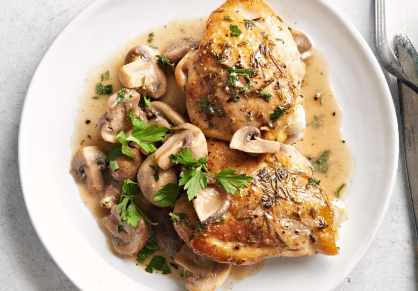 Three-Herb Chicken and Mushrooms Recipe