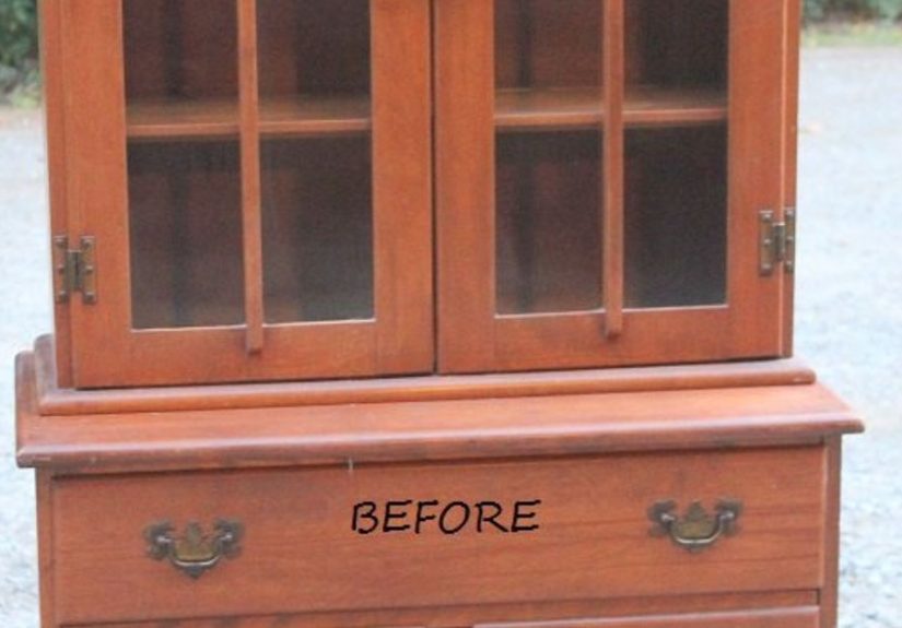 Thrift Hutch China Cabinet Makeover Idea DIY