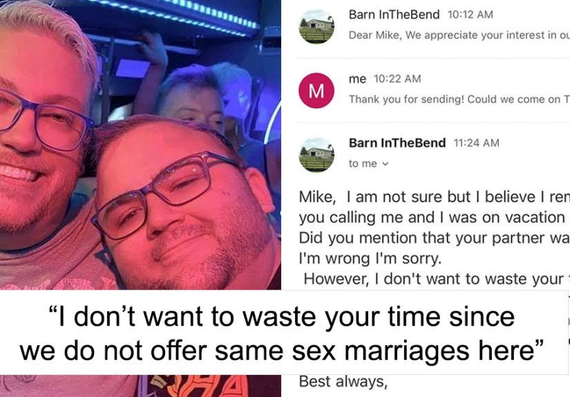 Couple Exposes Wedding Venue That Rejected Them Because They Are Gay And It Backfires