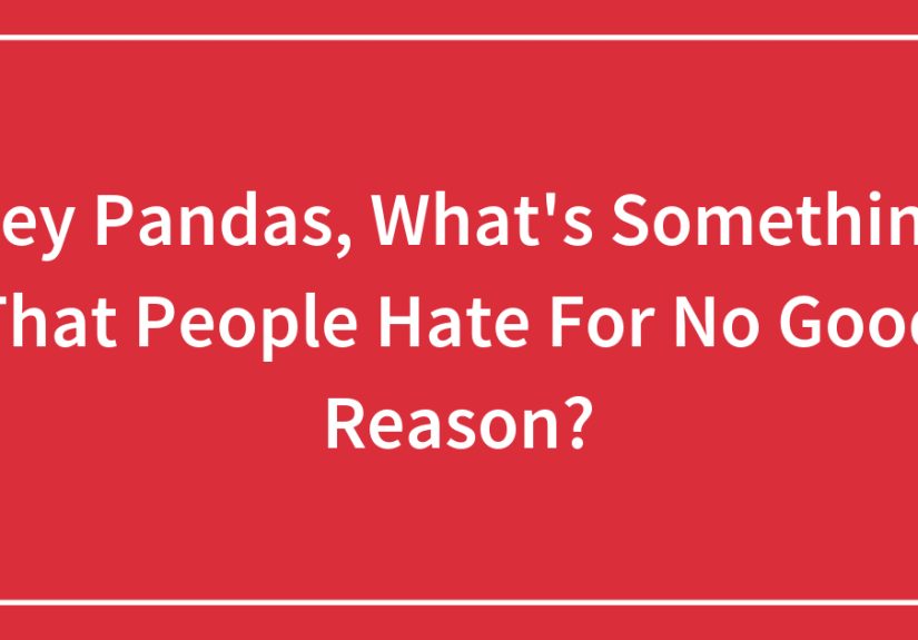 Hey Pandas, What’s Something That People Hate For No Good Reason?