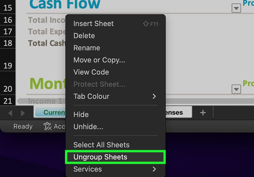 How to Group and Ungroup Worksheets in Microsoft Excel