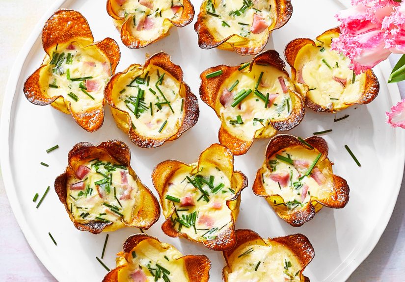 Potato-Crusted Ham and Cheese Quiche Bites