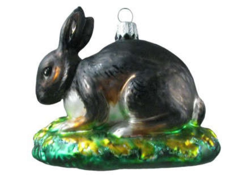 Rabbit Hand Blown Glass Ornament