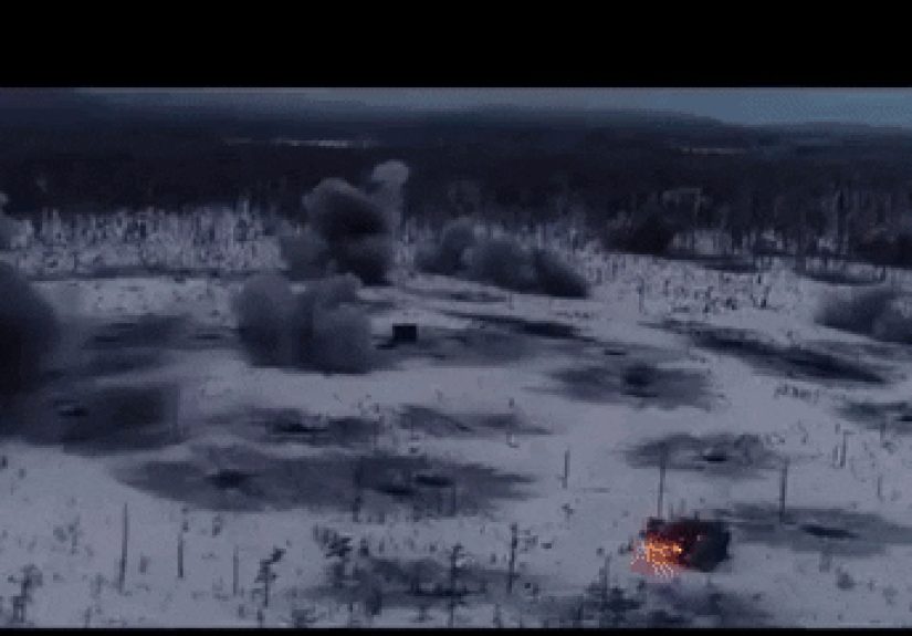 A Drone Captured Video From Inside a Rocket Artillery Barrage