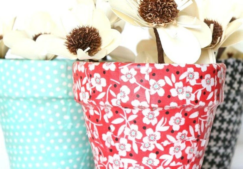 How to Make DIY Fabric Covered Flower Pots