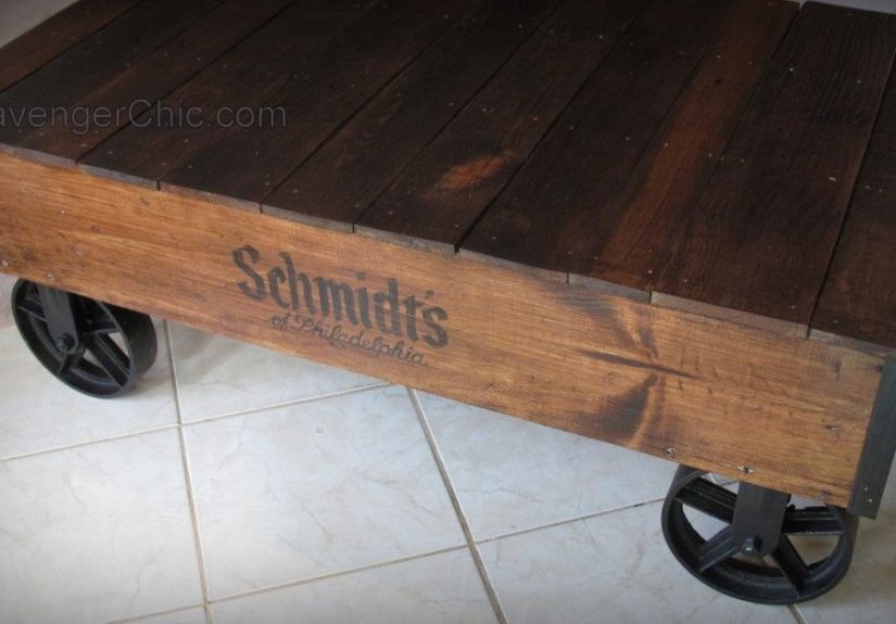 Industrial Cart Pallet Wood Coffee Table