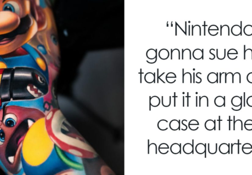 “Practice How To Live With One Arm,” Fans Tell Customer After His Mario Tattoo Goes Viral