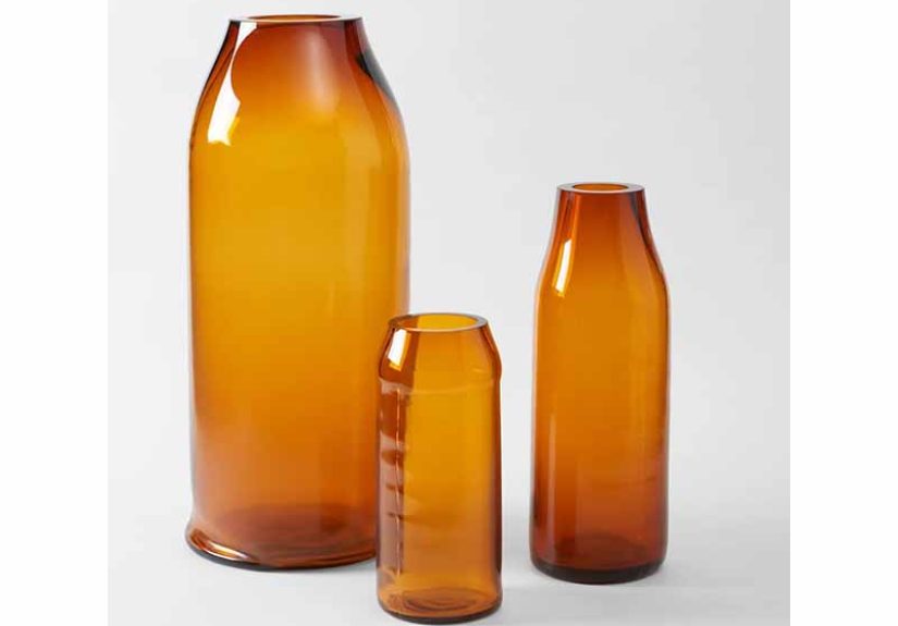 Raw Vases in Deep Amber
