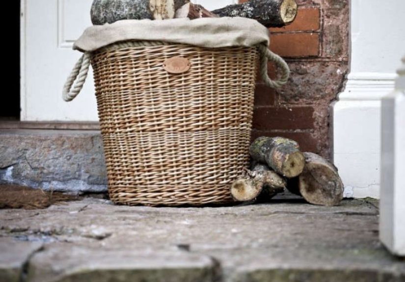 Round Wicker Log Basket