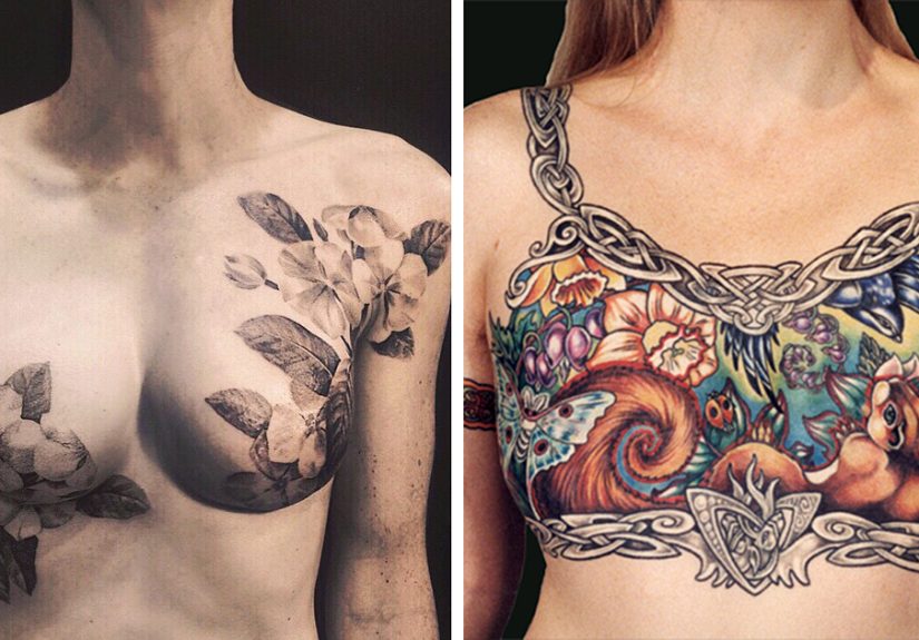Tattoo Artists Cover Breast Cancer Survivors’ Scars With Beautiful Tattoos