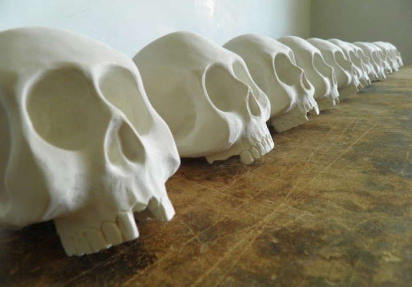 The Seventh Seal: Sculptural Wooden Skulls by Joshua Vogel