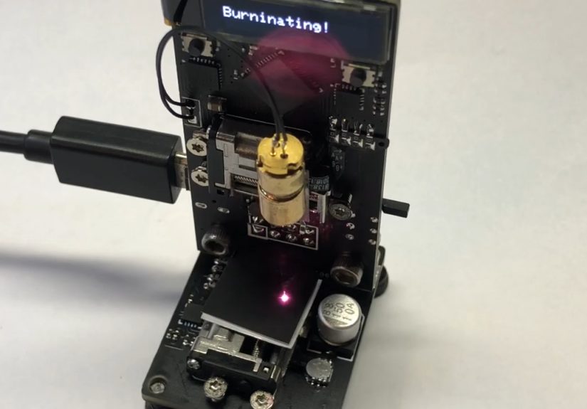 Tiny Laser Cutter Puts Micro Steppers To Work