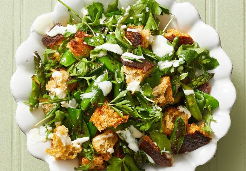 Best Asparagus and Pea Panzanella Recipe - How To Make Asparagus and Pea Panzanella