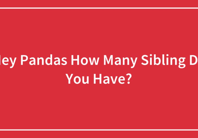 Hey Pandas How Many Sibling Do You Have?