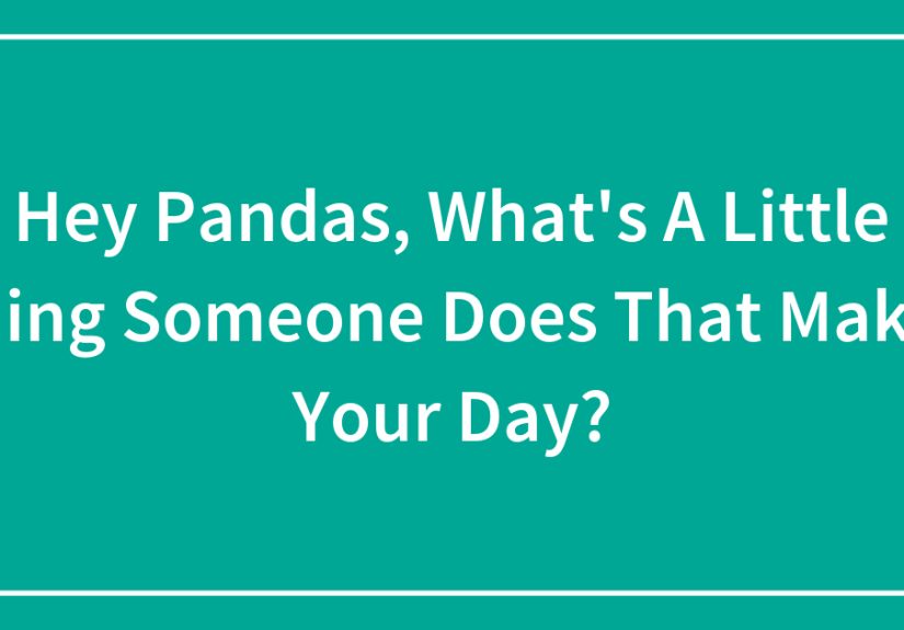Hey Pandas, What’s A Little Thing Someone Does That Makes Your Day?