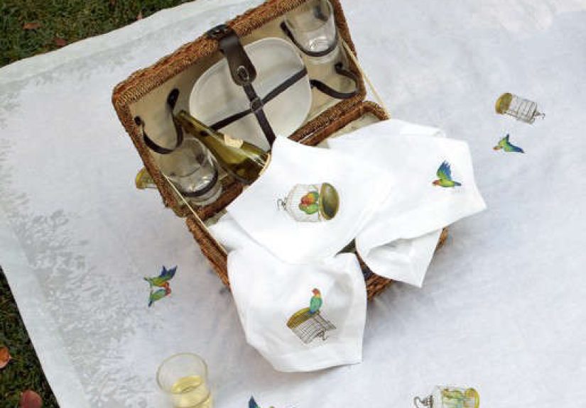 Lovebirds Linen Napkins