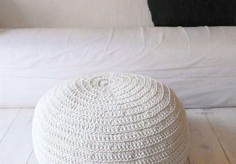 Pouf Crochet medium - ecru