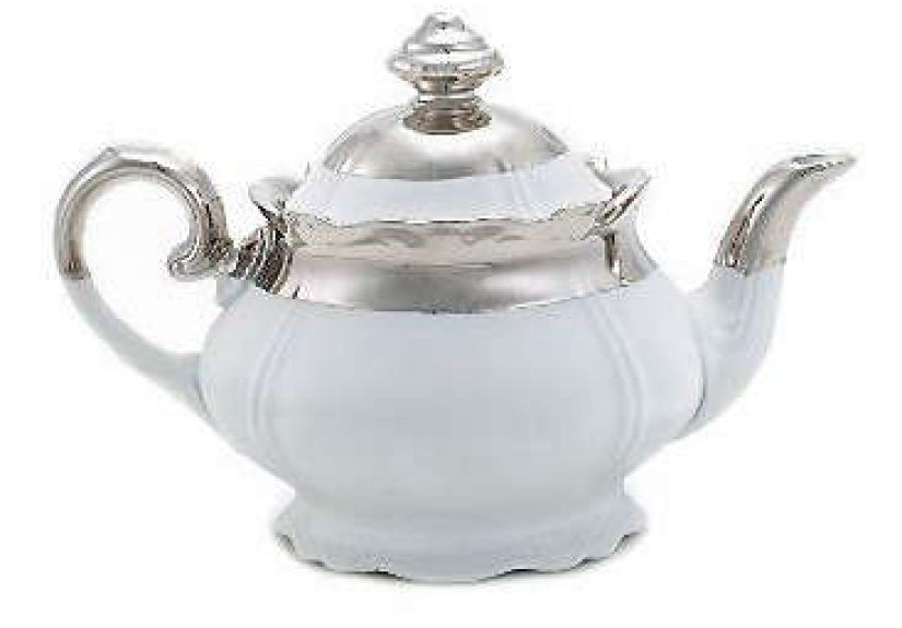 Silver Shiny Baroque Teapot