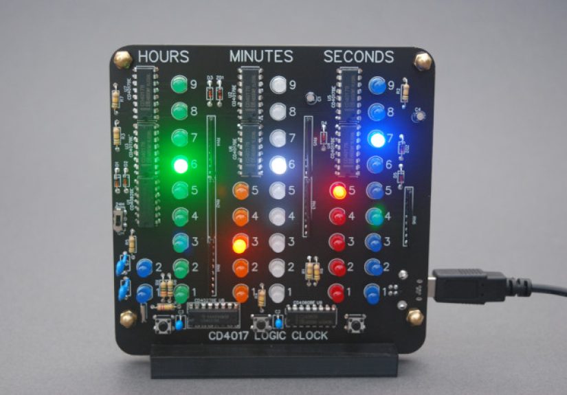 Cool Binary Clock Uses Old-School LEDs And A Fancy Graphic PCB